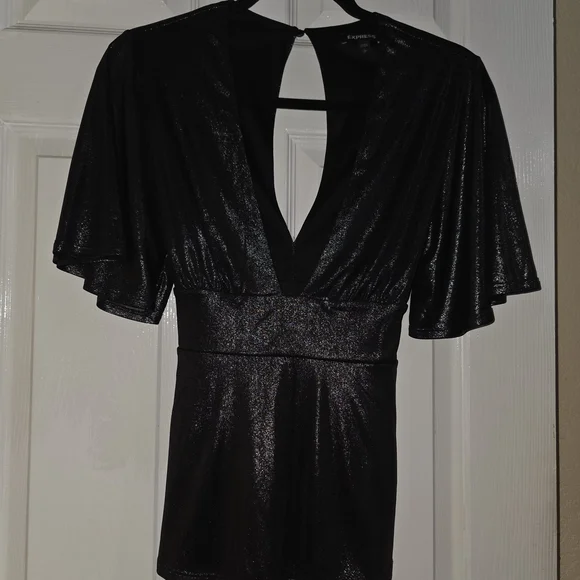 Express Black Shimmer Dress - Picture 2 of 5